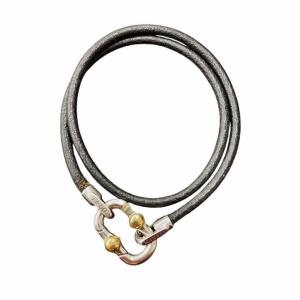 メイカーズ カーフスキン レザー コードブレスレット Ag925 Au750