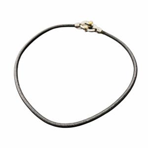 TIFFANY&Co. メイカーズ カーフスキン レザー コードブレスレット Ag925 Au750