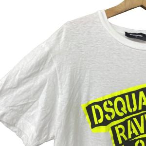 DSQUARED2 RAVE ON Tシャツ カットソー ロゴプリント 半袖 S74GD0593 白 ホワイト XL AA