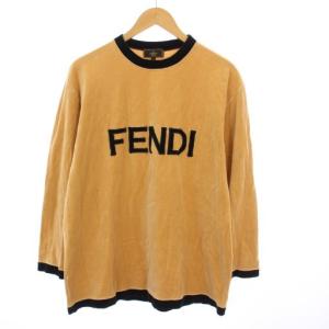 ヴィンテージ ベロアTシャツ カットソー 長袖 ロゴ 46 ベージュ /KH