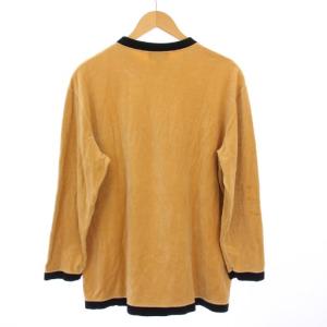 FENDI ヴィンテージ ベロアTシャツ カットソー 長袖 ロゴ 46 ベージュ /KH