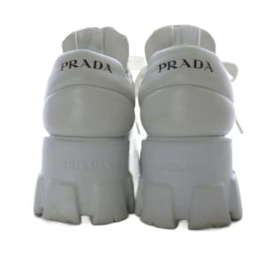 PRADA 119 モノリス パデッドナッパレザー トライアングルプレート スニーカー 36.5