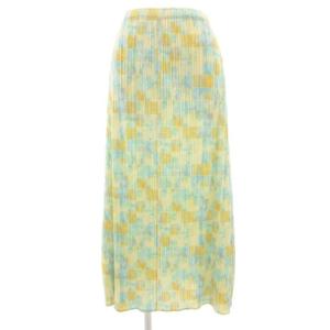 イッセイミヤケ ISSEY MIYAKE モザイク柄 プリーツ ロングスカート イージー 3 マルチカラー