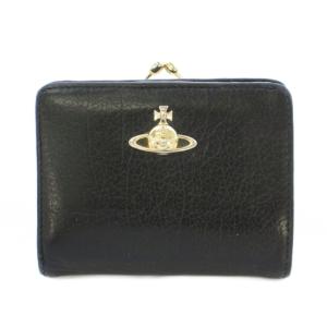 二つ折り財布 がま口 ブラック