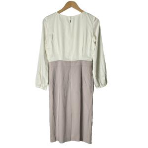 EPOCA ドッキングワンピース 切替 バイカラー 長袖 ひざ丈 38 M ピンク ホワイト M5J31-694-40