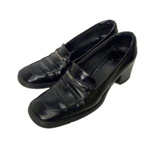 ローファー ヒール ビット レザー シューズ レディース シューズ ブラック 39 1/2