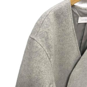 GALERIE VIE ノーカラーコート ウールコート カシミヤ混コート 36 ライトグレー 23-08-85-08302