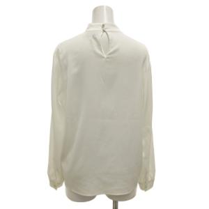UNITED ARROWS ブラウス カットソー 白 ホワイト 長袖 スタンドカラー ボウタイデザイン 1521-215-0959