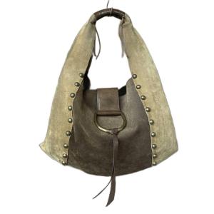 スエード レザー ワンショルダーバッグ ブラウン