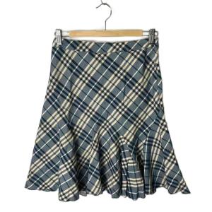 マーメイドスカート スカート チェック柄 38 ブルー GY14