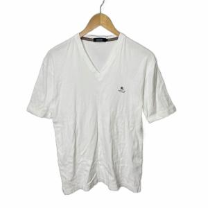 Vネック Tシャツ カットソー ロゴ 半袖 3 ホワイト GY14