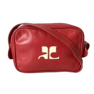 ショルダーバッグ ロゴ レザー バッグ レッド オールドGY14
