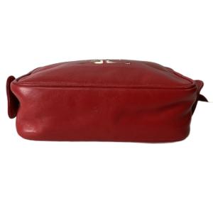 courreges ショルダーバッグ ロゴ レザー バッグ レッド オールドGY14