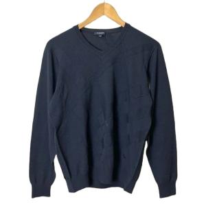 シルク混 Vネック ウールニット M ネイビー BBT02-112-28