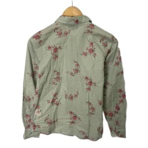 agnes b. シャツ ブラウス 花柄 長袖 38 グリーン ピンク GY14