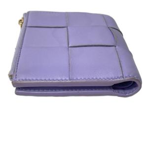 BOTTEGA VENETA カセット マキシ イントレチャート 二つ折り財布 パープル