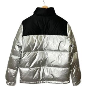 TOMMY JEANS メタリック 中綿ジャケット 上着 ジャンパー スタンドカラー S シルバーカラー ブラック