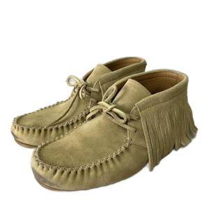 フリンジモカシン モカシン スエード 38 ベージュ
