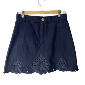 ミニスカート 台形 刺繍 38 ネイビー GY43