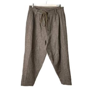 イージーパンツ リネン混 パンツ ウール混 ワイド M ベージュ