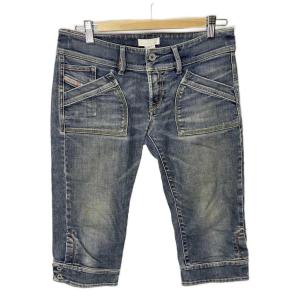 ハーフデニムパンツ ジーンズ ショートパンツ クロップド丈 ストレッチ 28 インディゴ GY43