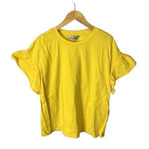Ｔシャツ カットソー フリル ノースリーブ L イエロー GY43