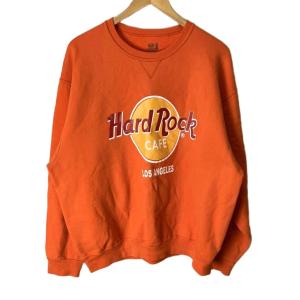 ハードロックカフェ スウェット トレーナー プリント ガゼット XL オレンジ