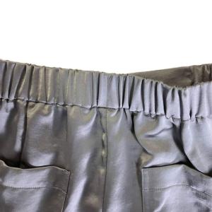 PLST カーゴパンツ サテン メタリック M シルバーカラー