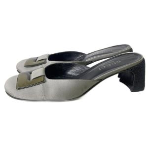 GUCCI メタルバックル ミュール パンプスサンダル パンプス 37C グレー