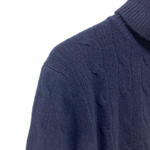 RALPH LAUREN 長袖 タートルネックニット カシミヤ混 ニット L ネイビー GY06