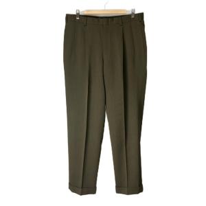 パンツ スラックス タック センタープレス ウール 36 カーキ