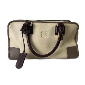 アマソナ28 トリコロール ハンドバッグ ベージュ