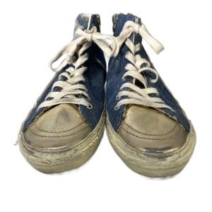 GOLDEN GOOSE SLIDE スニーカー ハイカット デニム ヴィンテージ加工 39 インディゴ