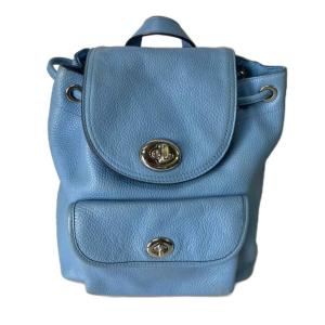 ミニ ターンロック リュックサック バックパック レザー 巾着型 37581 ブルー GY06