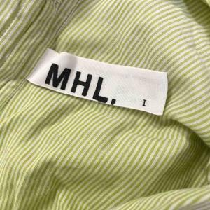 MHL. ストライプ シャツ ブラウス カジュアル 長袖 1 グリーン GY06