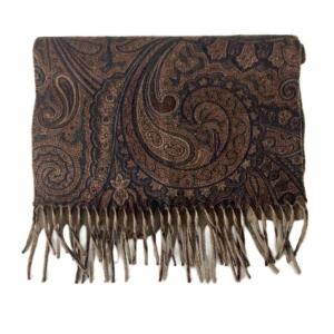 ETRO カシミヤマフラー ストール カシミヤ ペイズリー ブラウン