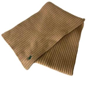 POLO RALPH LAUREN ウールマフラー ストール ポニー刺繍 ブラウン