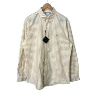 ストライプシャツ ボタンダウン 長袖 シャツ L イエロー