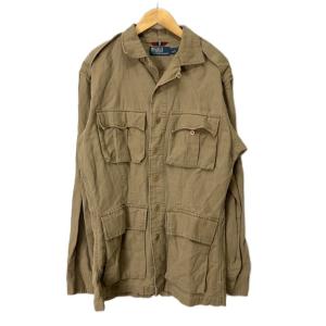 サファリジャケット カバーオール イギリス軍サンプリング ジャケット リネン混 S ベージュ