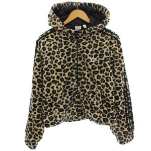 ファー レオパード パーカー ボア ヒョウ柄 M ベージュ 茶 GT5224 /G