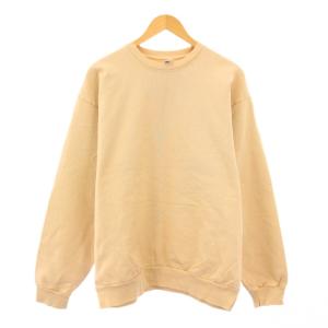 14oz スウェット トレーナー 長袖 クルーネック 無地 ワンカラー 裏起毛 L ベージュ /BB