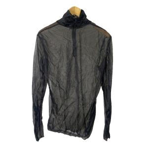 & DOLCE&GABBANA シアー シースルー ブラウス シャツ ハイネック 長袖 52 ブラック GY06