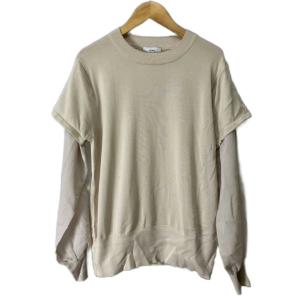 袖切替ニット ニット 長袖 クルーネック 1 ベージュ GY06