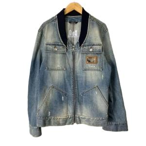 デニムジャケット ブルゾン ノーカラー Gジャン 48 インディゴブルー