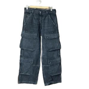 Relaxed Jeans - D-Touch デニム カーゴパンツ  W28 ブラック 007Z9