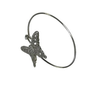SWAROVSKI バタフライモチーフブレスレット ブレスレット バングル シルバーカラー