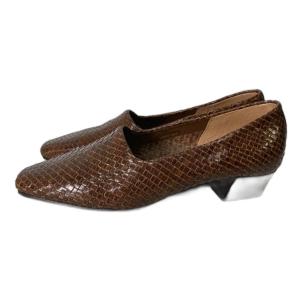 YVES SAINT LAURENT パンプス 編み込みレザー シューズ 34.5 ブラウン