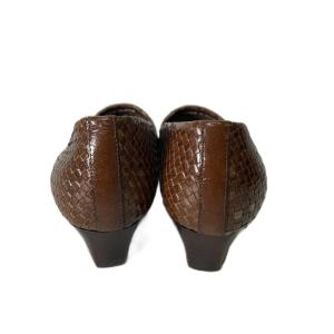 YVES SAINT LAURENT パンプス 編み込みレザー シューズ 34.5 ブラウン