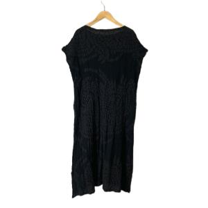 me ISSEY MIYAKE シワ加工ワンピース ノースリーブ ワッシャー加工 ロング MI42FH503 ブラック