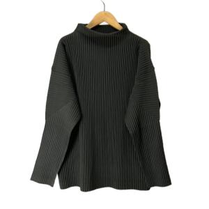 HOMME PLISSE ISSEY MIYAKE プリーツTシャツ 長袖 カットソー ハイネック 2 グリーン HP13JK604